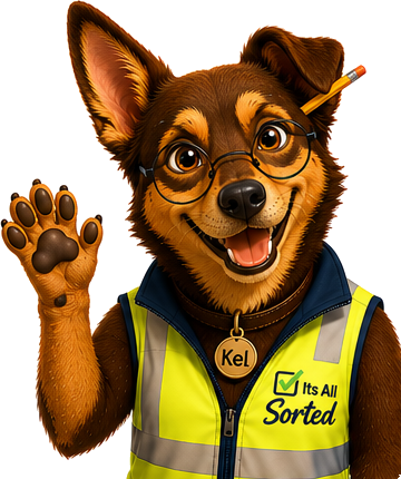 Kel the kelpie, your Its All Sorted offsider, waving hello